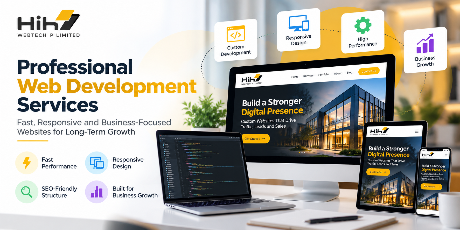 Professional web development services for fast responsive business websites
